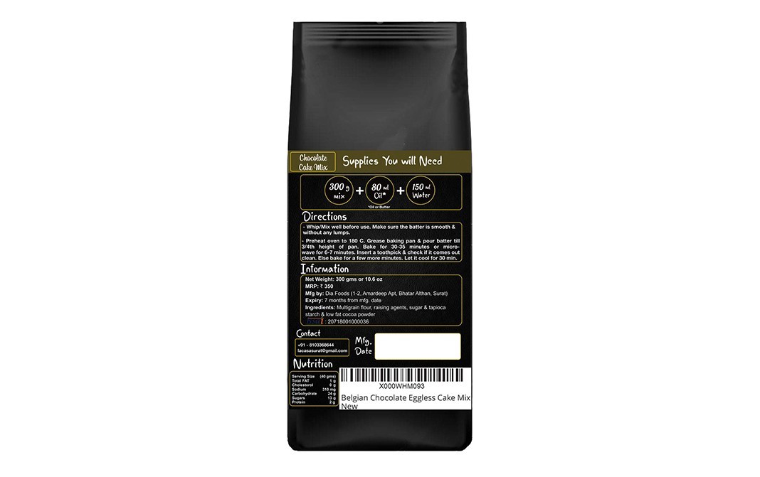 La Casa Belgian Chocolate Cake Mix    Pack  300 grams